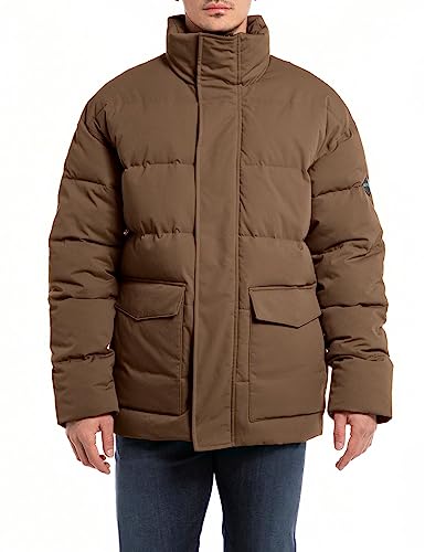 Replay Męska kurtka zimowa comfort fit, 055 Ruby Red, S