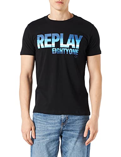 Replay T-shirt męski M6010.000.2660, czarny (098 Black), S