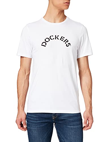 Dockers T-shirt męski z logo, Lucent White + Curved Logo, M