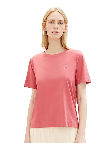 T-shirt damski TOM TAILOR z nadrukiem serca, 11850-róża barokowa, XS