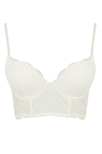 DeFacto Bralette koronkowy biustonosz damski – miękki i oddychający biustonosz (ecru, 70/B), écru, 70B