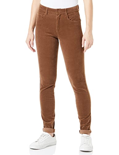 s.Oliver Damskie spodnie sztruksowe o kroju slim fit, brązowy, 32-42
