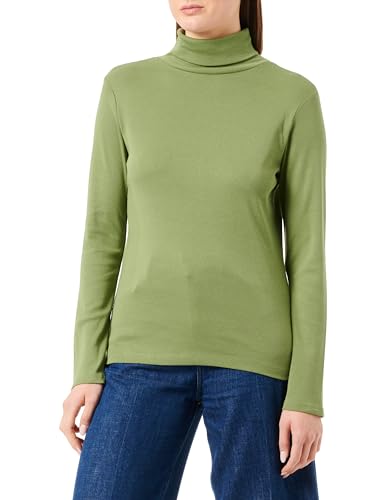 s.Oliver Sales GmbH & Co. KG/s.Oliver Damska koszulka z długim rękawem z golfem, koszulka z długim rękawem z golfem, zielony, 40