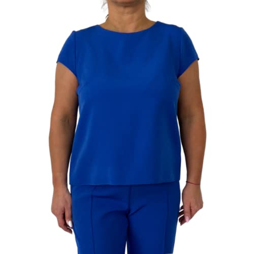 Victoria Rosehill Damska bluza, niebieska, królewska, rozmiar 44 z kokardą i krótkimi rękawami, niebieski, 44