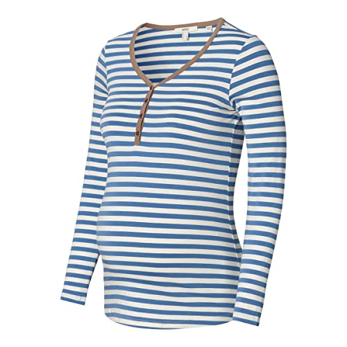 ESPRIT Maternity Damska koszulka z długim rękawem i w paski, Niebieski - 300, 36