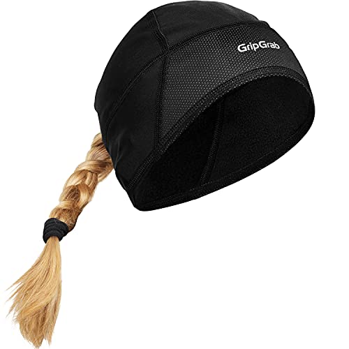GripGrab Unisex – czapka zimowa dla dorosłych, z wiatroszczelnym czołem, lekka, cienka, termiczna czapka typu ponytail do sportów rowerowych, czapka pod kask, rozmiar M (57-60 cm)