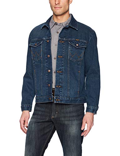 Wrangler Męska kurtka dżinsowa w stylu westernowym, odzież wierzchnia, granatowy, XL