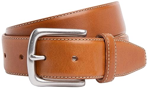 Hackett London Pasek męski ecru Stich, Brązowy (brązowy), 36