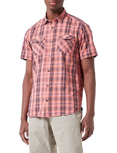 Pioneer Męska koszula z krótkim rękawem, wzór karo, cayenne check, M