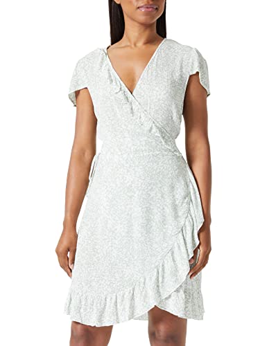VERO MODA VMMENNY damska sukienka kopertowa, krótka/S WRAP, WVN GA, Reseda/Aop: melin, XS