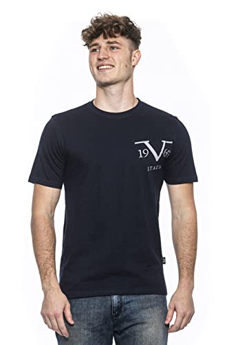 19V69 ITALIA Męski t-shirt Mike Navy Blue, niebieski, średni (10 sztuk), niebieski, M