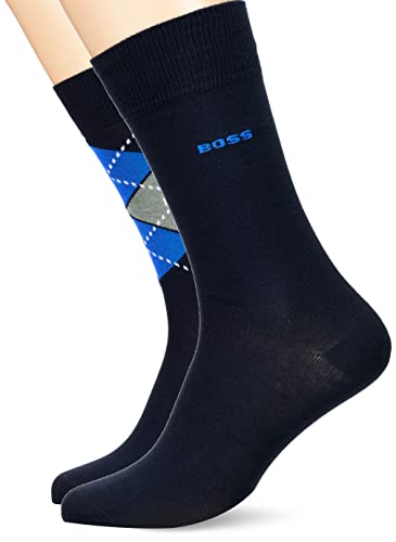 BOSS Męskie skarpetki 2P RS Argyle CC Regular_Socks, ciemnoniebieskie 402, 39-42, Dark Blue402., 39-42