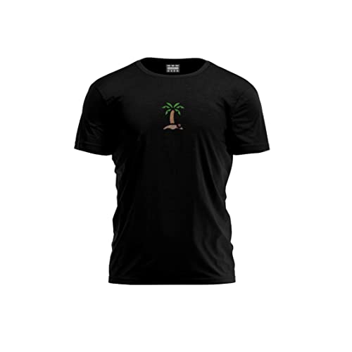 Bona Basics, Męski T-shirt z cyfrowym nadrukiem,% 100 bawełna, czarny, na co dzień, męskie topy, rozmiar: S, czarny, S