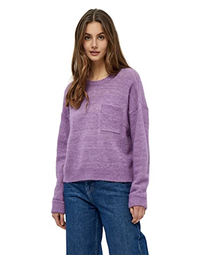 Minus Damski sweter z dzianiny DITA 1, fioletowy melanż, XL