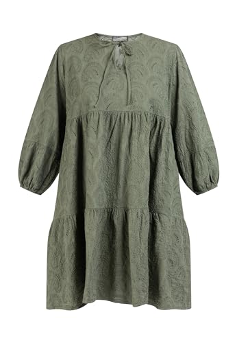 acalmar Sukienka damska z haftem dziurkowanym 37225618-AC01, oliwkowa zieleń, S, oliwkowo-zielony, S