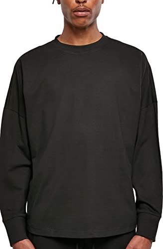 Build Your Brand Męski T-shirt z długim rękawem Oversized Cut On Sleeve Longsleeve, czarny, S