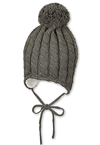Sterntaler Bommelstrickmütze Zopfmuster, czapka chłopięca, dunkelgrün, dunkelgrün