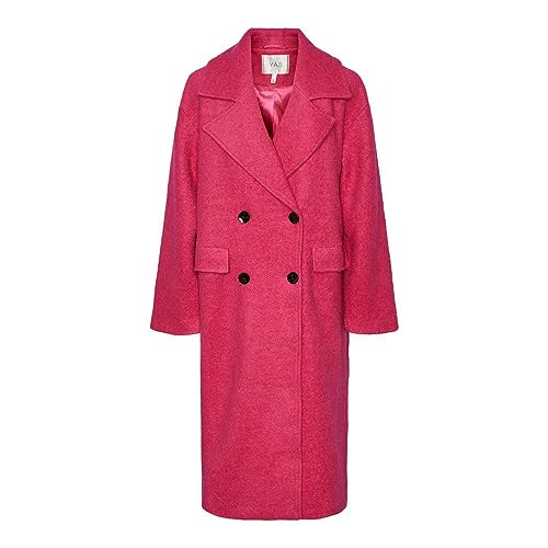 YAS Damski płaszcz wełniany Yasmila Ls Wool Mix Coat S. Noos, fuksja, purpurowy, XL