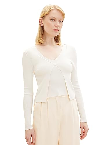TOM TAILOR Denim Damski kardigan z dzianiny, 10348-Gardenia White, XS