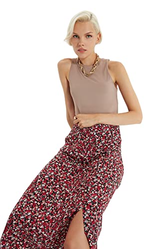 Trendyol Damska spódnica wielokolorowa, kwiatowy wzór, Multi Color, 32