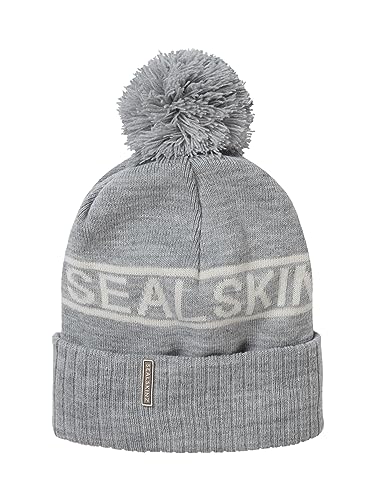 SEALSKINZ Heacham wodoodporna czapka z pomponem na zimną pogodę, Szary/kremowy, L-XL