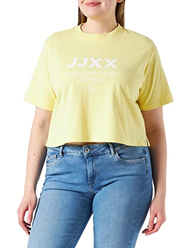 JJXX JXBrook Relaxed t-shirt damski, Elfin Yellow/Szczegóły: jasny biały nadruk Cali 1, XL