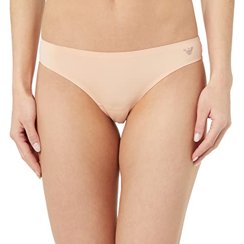 Emporio Armani Damskie figi brazylijskie z mikrofibry z drugiej skóry, Morela, XL