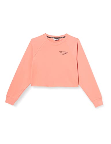 DKNY Damska koszulka sportowa Hd Mini Logo przycięta bluza z kapturem, Sienna, 34