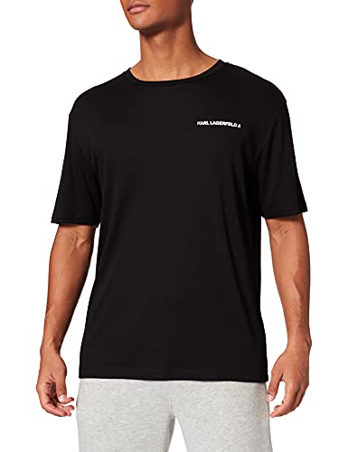 KARL LAGERFELD Unisex Logo Piżama T-Shirt Pajama Top, czarny, XS