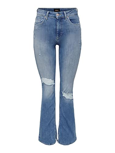 ONLY OnlBLUSH dżinsy damskie z wysokim stanem, Light Medium Blue Denim, (XS) W / 32L