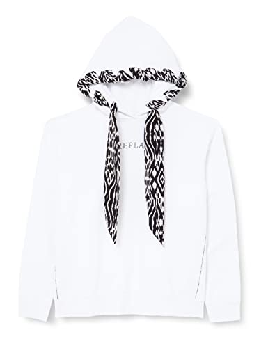 Replay Damska bluza z kapturem, 1 Biały, XS