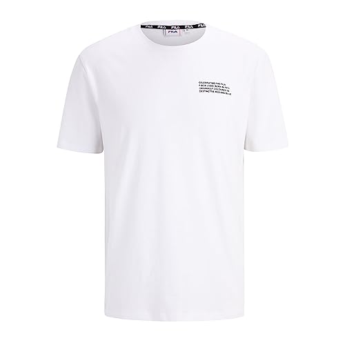 FILA Męski t-shirt BORNE Regular Graphic Bright White, M, Bright White, M