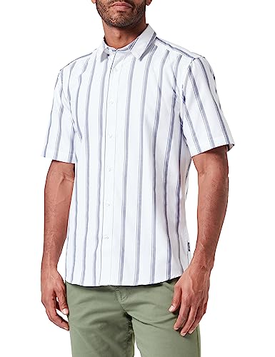 ONLY & SONS Onstravis Life Ss Striped Thin Oxford Re koszula/bluzka męska, Cloud Dancer, S