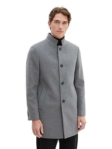 TOM TAILOR Męski płaszcz wełniany 1037337, 32529-Dark Wool Grey Melange, XL, 32529 - Dark Wool Grey Melange, XL