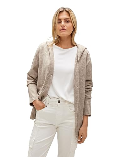 Street One Damska bluza z kapturem, Bleached Sand Melange, 44