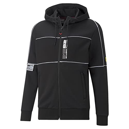 PUMA Męska kurtka Ferrari Race Hooded Sweat Jacket, czarna, L, czarny, L