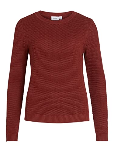 Vila Damski sweter z dzianiny Basic, Fired Brick, XS
