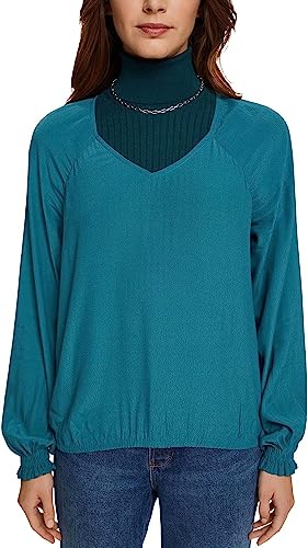 edc by ESPRIT Damska bluzka 112CC1F301, 370/TEAL Green, XXL