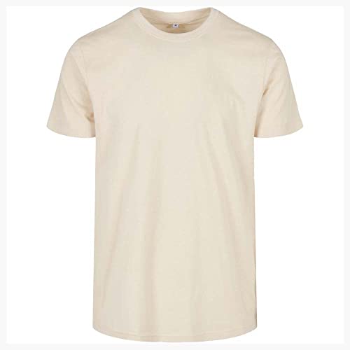 Build Your Brand Męski T-shirt basic, okrągły dekolt, męski T-shirt o klasycznym kroju, dostępny w wielu kolorach, rozmiary XS – 5XL, Sand, S
