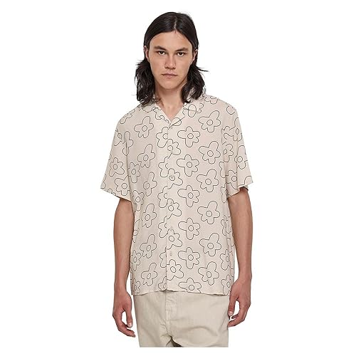 Urban Classics Męska koszula wiskozowa AOP Resort Shirt softseagrassflower XXL, Kwiat trawy miękkiej, XXL