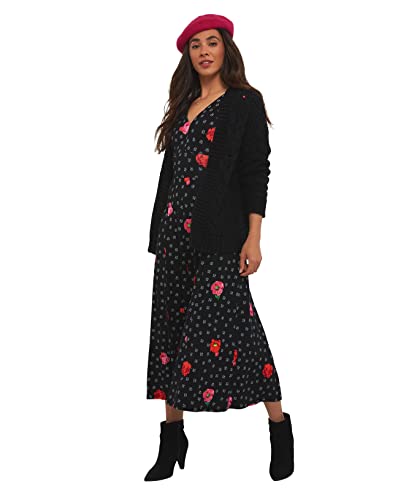 Joe Browns Damski sweter rozpinany z luźnym swetrem, Czarny, 40