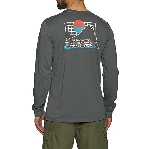 Hurley Evd Explore The Outdoors Ls T-shirt męski, szary (Ion Grey), XL, szary (Ion Grey), XL