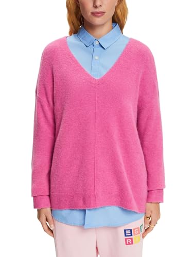 ESPRIT Sweter damski, 664 / różowy fuksja 5, XL