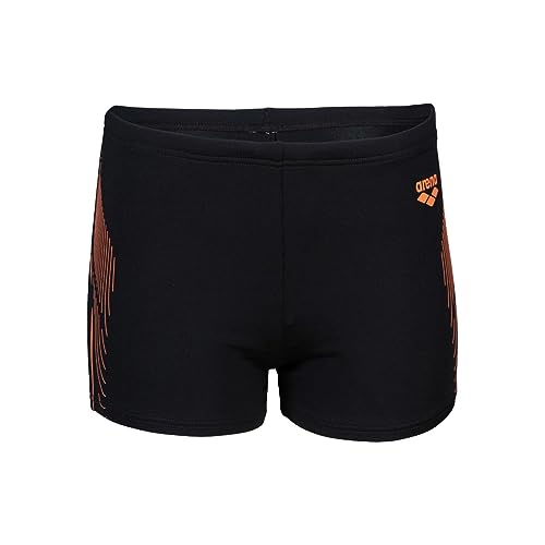 Arena Boy's Swim Short Graphic Swim Trunks Unisex - dla dzieci i młodzieży, Black-niesplik, 8-9 anni