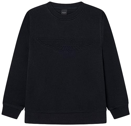 Hackett London Chłopięca bluza z wytłoczonym okrągłym dekoltem, czarny (czarny), 3 Lat