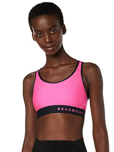 Under Armour Mid Keyhole Damski biustonosz sportowy (zestaw 1 sztuk), Różowy, XS