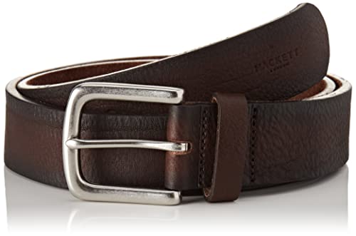 Hackett London Męski pasek Burnished EDG, Ciemny brąz, 42