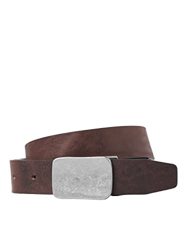 JACK & JONES Jacfort skórzany pasek męski, brązowy kamień, 95