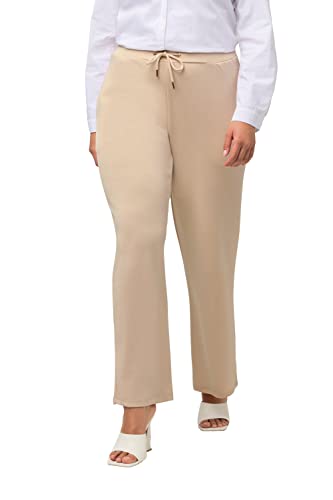 Ulla Popken Damskie spodnie dresowe, gumowy ściągacz, ciemny kit, 62/64, Ciemny zestaw, 62-64