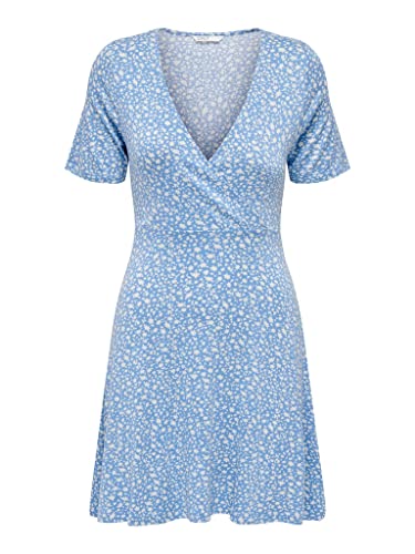 Bestseller A/S Damska sukienka ONLVERONA S/S Short Dress JRS NOOS, Grapemist/AOP:ONA Flower, XS, Grapemist/Aop:ona Flower, XS